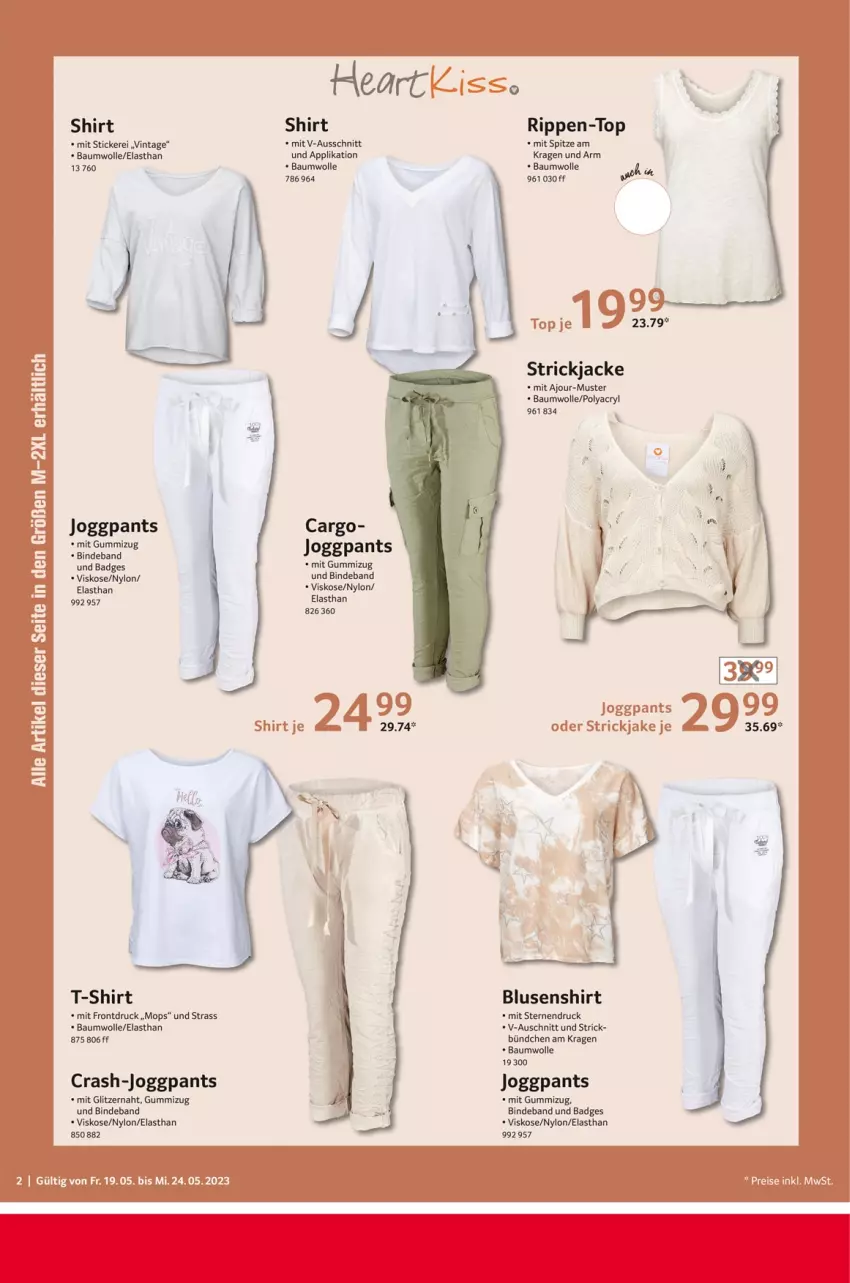 Aktueller Prospekt Selgros - Nonfood - von 19.05 bis 24.05.2023 - strona 2 - produkty: Bad, Bau, baumwolle, bluse, Jacke, Pants, Rippen, shirt, Strickjacke, T-Shirt, Ti, wolle, Yo