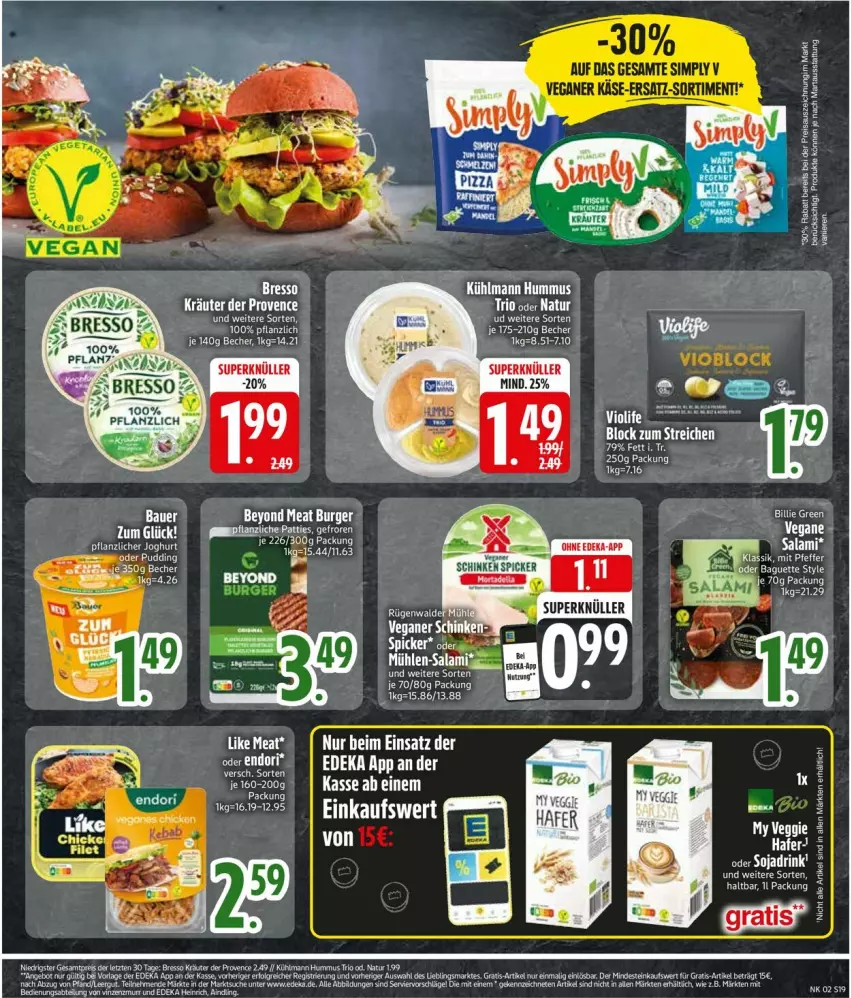 Aktueller Prospekt Edeka - Prospekte - von 06.01 bis 11.01.2025 - strona 21 - produkty: baguette, Becher, bio, bresso, burger, deka, eier, eis, ente, hero, hummus, kräuter, kühlmann, natur, pudding, reis, tee, Ti, veggie, Yo, ZTE