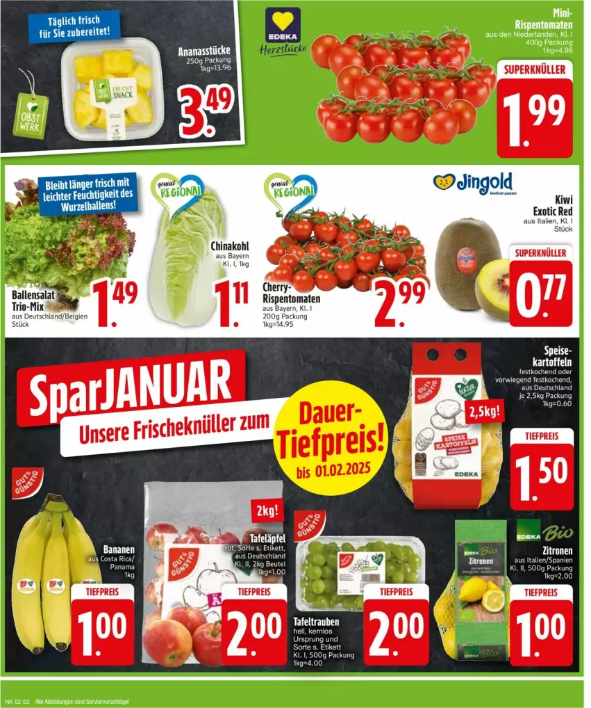 Aktueller Prospekt Edeka - Prospekte - von 06.01 bis 11.01.2025 - strona 4 - produkty: ananas, Ananasstücke, bier, deka, eis, kiwi, LG, reis, rispentomaten, tee, Ti, tiefpreis, tomate, tomaten