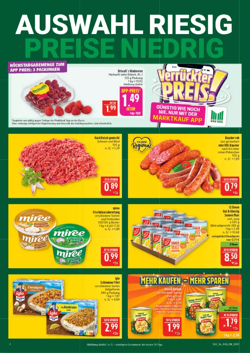 Aktueller Prospekt Marktkauf - Prospekt - von 30.08 bis 05.09.2026 - strona 2 - produkty: aldi, beere, beeren, chili, eis, himbeer, himbeere, himbeeren, reis, Ti, ZTE