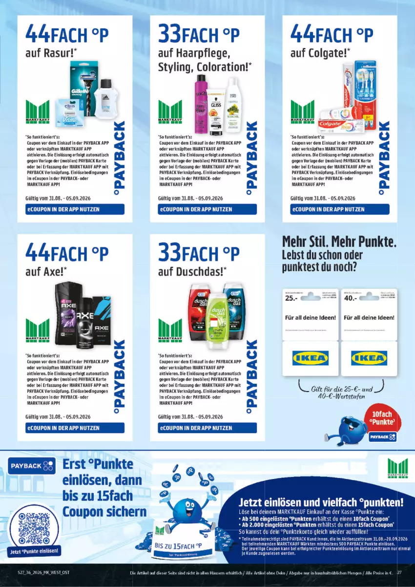 Aktueller Prospekt Marktkauf - Prospekt - von 30.08 bis 05.09.2026 - strona 27 - produkty: auto, axe, colgate, coupon, duschdas, eis, haarpflege, LG, payback, reis, tee, Ti, tisch, Zelt