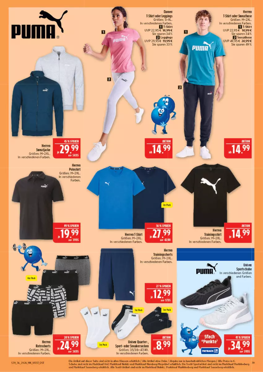 Aktueller Prospekt Marktkauf - Prospekt - von 30.08 bis 05.09.2026 - strona 39 - produkty: eis, gin, hose, Jacke, leggings, poloshirt, reis, retroshorts, schuhe, shirt, shorts, sneaker, sneakersocken, socken, Sport, sportschuhe, Sweathose, sweatjacke, T-Shirt, Ti