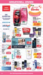 Gazetka promocyjna Famila - Prospekte - Gazetka - ważna od 29.07 do 29.07.2023 - strona 20 - produkty: Antitranspirant, auer, body, body lotion, body milk, bruno banani, bürste, creme, deo, deodorant, duschdas, duschgel, eis, elmex, flasche, Gesundheit, gliss, haarspray, Lotion, meridol, milch, nivea, Odol, Palette, pasta, Paw Patrol, reis, rexona, sagrotan, schwarzkop, schwarzkopf, Seife, seifenspender, sensodyne, shampoo, shampoo oder spülung, spülung, syoss, Ti, vita, Yo, zahnbürste, zahnpasta, ZTE