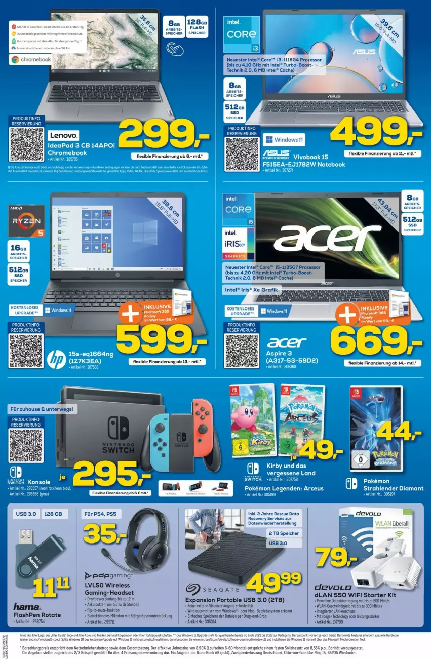 Aktueller Prospekt Euronics - Prospekte - von 30.03 bis 06.04.2022 - strona 5 - produkty: angebot, auto, Bad, Betriebssystem, eis, elle, gaming-headset, gin, hardware, Headset, HP, Intel, ps4, reis, rel, ring, Ti, tisch, usb