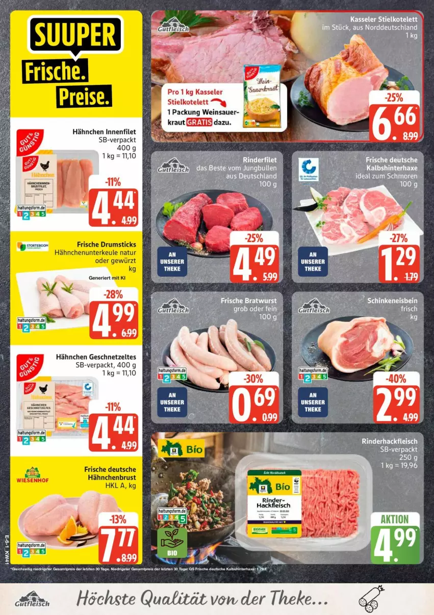 Aktueller Prospekt Edeka - Prospekte - von 05.10 bis 10.10.2026 - strona 7 - produkty: eis, filet, fleisch, geschnetzeltes, gewürz, hackfleisch, hähnchenbrust, jungbullen, kasseler, kotelett, Kraut, natur, rind, rinder, rinderfilet, rinderhackfleisch, rum, Ti, wein, Zelt, ZTE