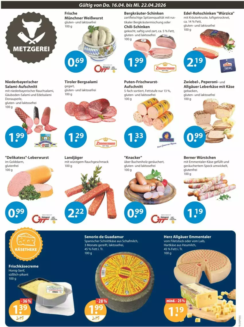 Aktueller Prospekt Vmarkt - Prospekte - von 16.04 bis 22.04.2026 - strona 2 - produkty: aufschnitt, buch, chili, creme, Edelsalami, eis, emmentaler, filet, filets, fleisch, frischkäse, geback, hartkäse, Holz, Käse, knacker, kräuter, Kräutermischung, landjäger, leberkäs, leberkäse, leberwurst, LG, mac, peperoni, Peroni, pute, Rauch, rohschinken, saft, salami, schinken, Speck, spitzenqualität, Ti, Weißwurst, WICK, wurst, würstchen, zwiebel