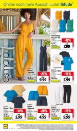 Gazetka promocyjna Lidl - Aktionsprospekt - Gazetka - ważna od 29.07 do 29.07.2023 - strona 66 - produkty: angebot, angebote, Cap, damen t-shirt, eis, elle, esmara, jeans, jumpsuit, ndk, Pants, reis, rel, Schal, Schale, shirt, T-Shirt, telefon, Ti, uhr, weck