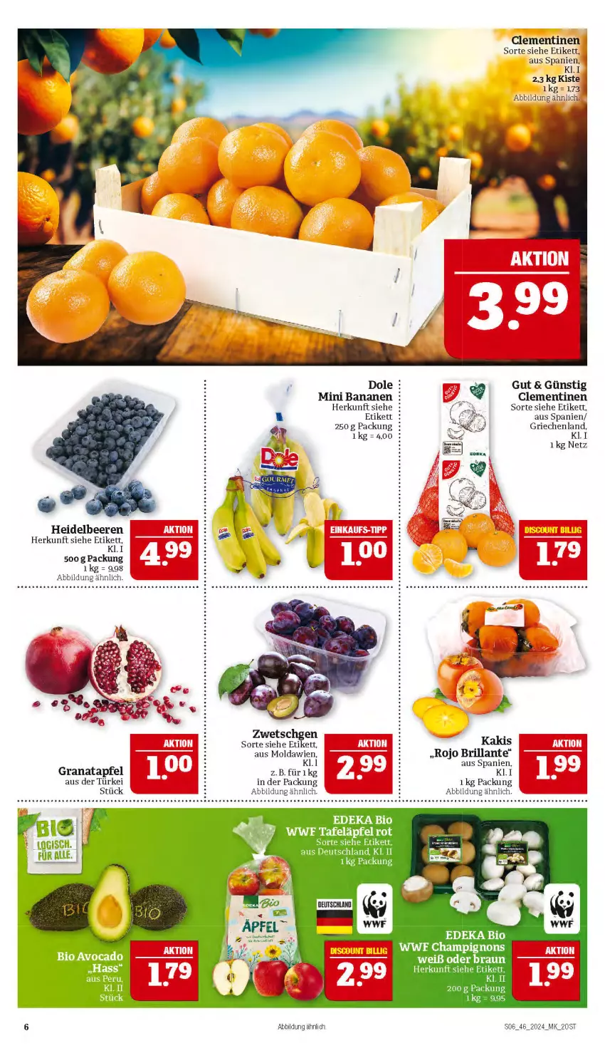 Aktueller Prospekt Marktkauf - Prospekt - von 10.11 bis 16.11.2024 - strona 6 - produkty: apfel, banane, bananen, beere, beeren, clementinen, discount, grana, granatapfel, heidelbeere, heidelbeeren, Rana, Ti