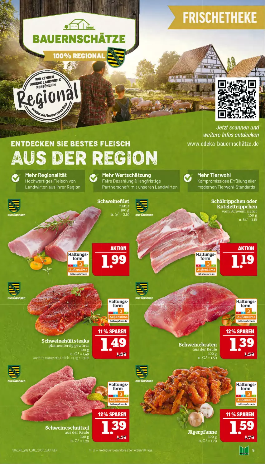 Aktueller Prospekt Marktkauf - Prospekt - von 10.11 bis 16.11.2024 - strona 9 - produkty: auer, Bau, Bauer, braten, decke, deka, eis, filet, fleisch, gewürz, hüftsteak, hüftsteaks, kotelett, Mode, natur, pfanne, pfannen, reis, sac, schnitzel, schwein, schweine, schweinebraten, schweinefilet, schweineschnitzel, steak, steaks, Ti, wein, weine, ZTE