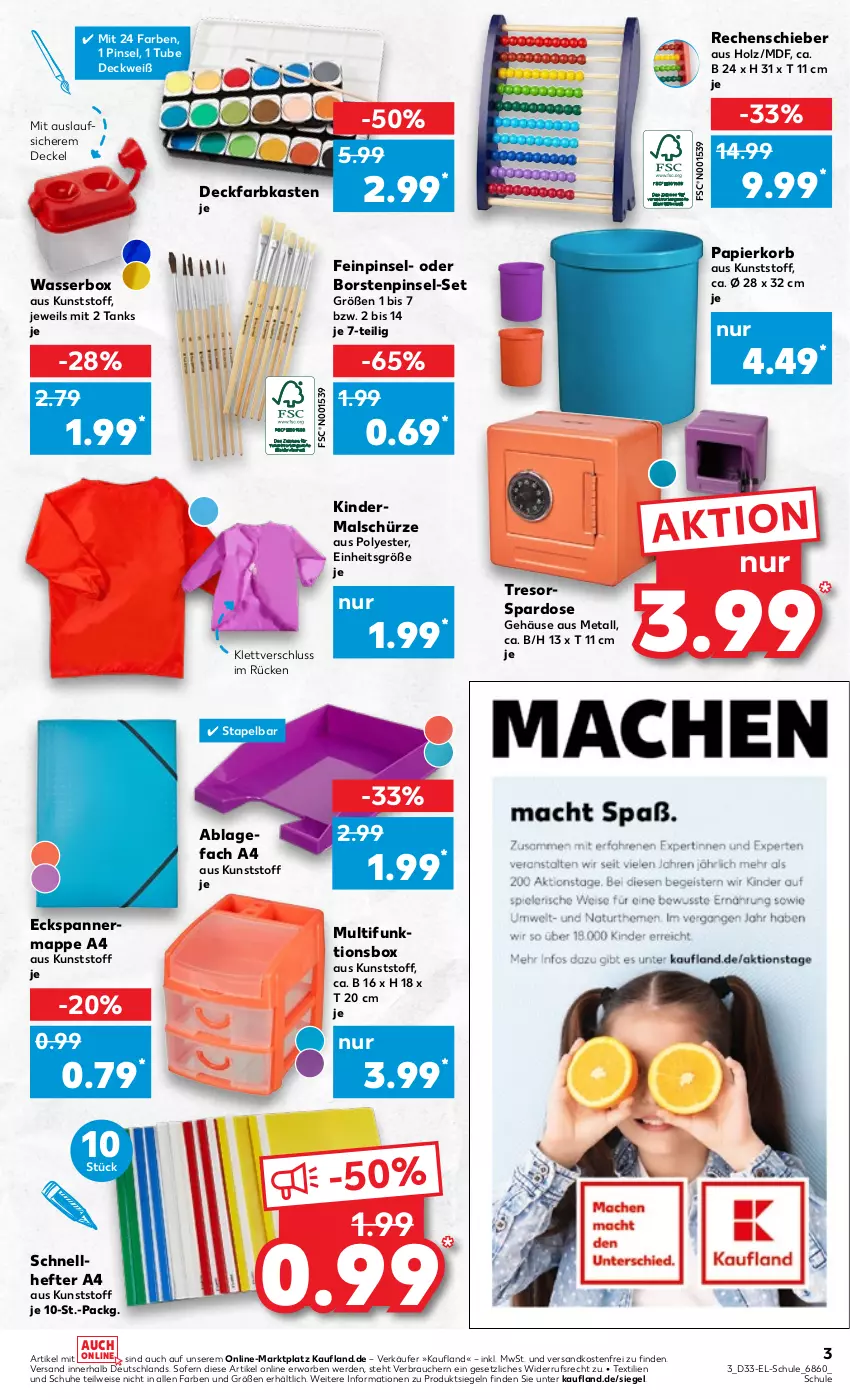 Aktueller Prospekt Kaufland - von 18.08 bis 31.08.2022 - strona 3 - produkty: decke, Deckel, deckfarbkasten, eis, erde, Hefte, Holz, Kinder, korb, ndk, papier, Pinsel, Rauch, Schnellhefter, schuhe, Schürze, Spardose, Ti, versandkostenfrei, wasser