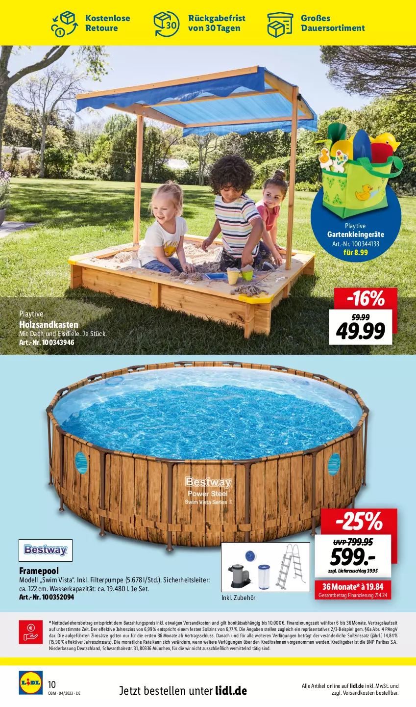 Aktueller Prospekt Lidl - Animierter HZ_4 - von 01.06 bis 31.12.2023 - strona 10 - produkty: auer, dell, eis, elle, erde, Garten, Holz, Mode, ndk, pool, reis, Sandkasten, Ti, wasser