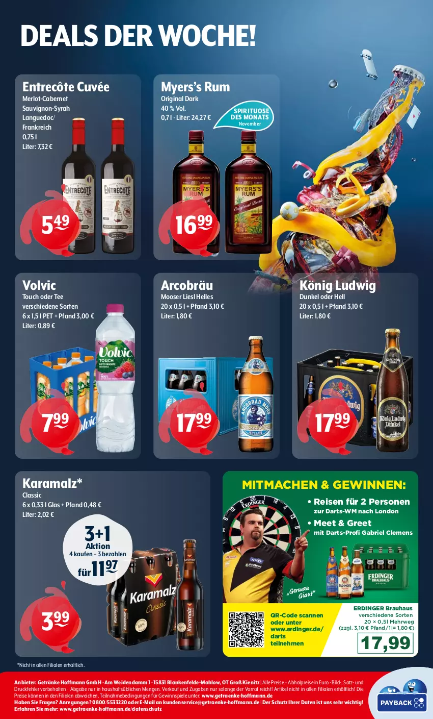 Aktueller Prospekt Getraenke Hoffmann - Prospekte - von 11.11 bis 16.11.2024 - strona 8 - produkty: abholpreise, bier, brie, cabernet, cabernet sauvignon, cuvée, eis, elle, entrecôte, erdinger, Germ, getränk, getränke, gewinnspiel, gin, karamalz, mac, malz, merl, merlot, rama, reis, rum, rwe, sauvignon, Spiele, tee, Ti, volvic