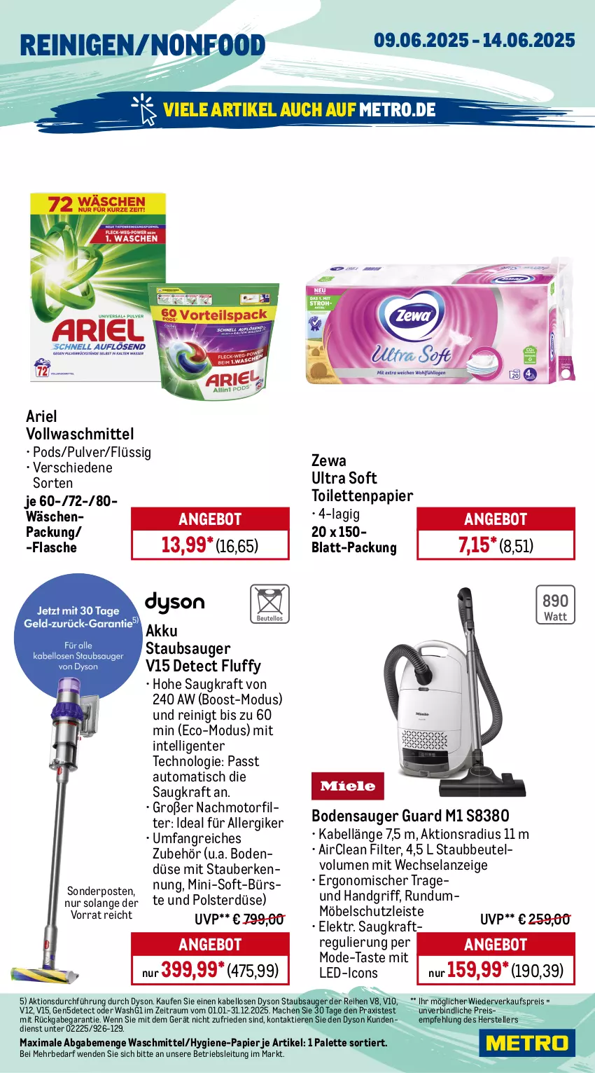 Aktueller Prospekt Metro - Wochen-Angebote - von 09.06 bis 14.06.2025 - strona 15 - produkty: akku, angebot, ariel, auto, bacardi, bacardi rum, beutel, bodensauger, brut, brut dargent, chardonnay, cuvée, de blancs, doppio passo, Dyson, eis, Elan, elle, ente, flasche, frucht, getränk, getränke, henkel, henkell, henkell sekt, Holz, Intel, kraft, mac, Metro, möbel, Mode, Palette, papier, passo, pfirsich, Pods, primitivo, reis, rum, sekt, sonderposten, staubbeutel, staubsauger, teller, Ti, Tiere, tisch, toilettenpapier, vollwaschmittel, waschmittel, wein, weine, zewa