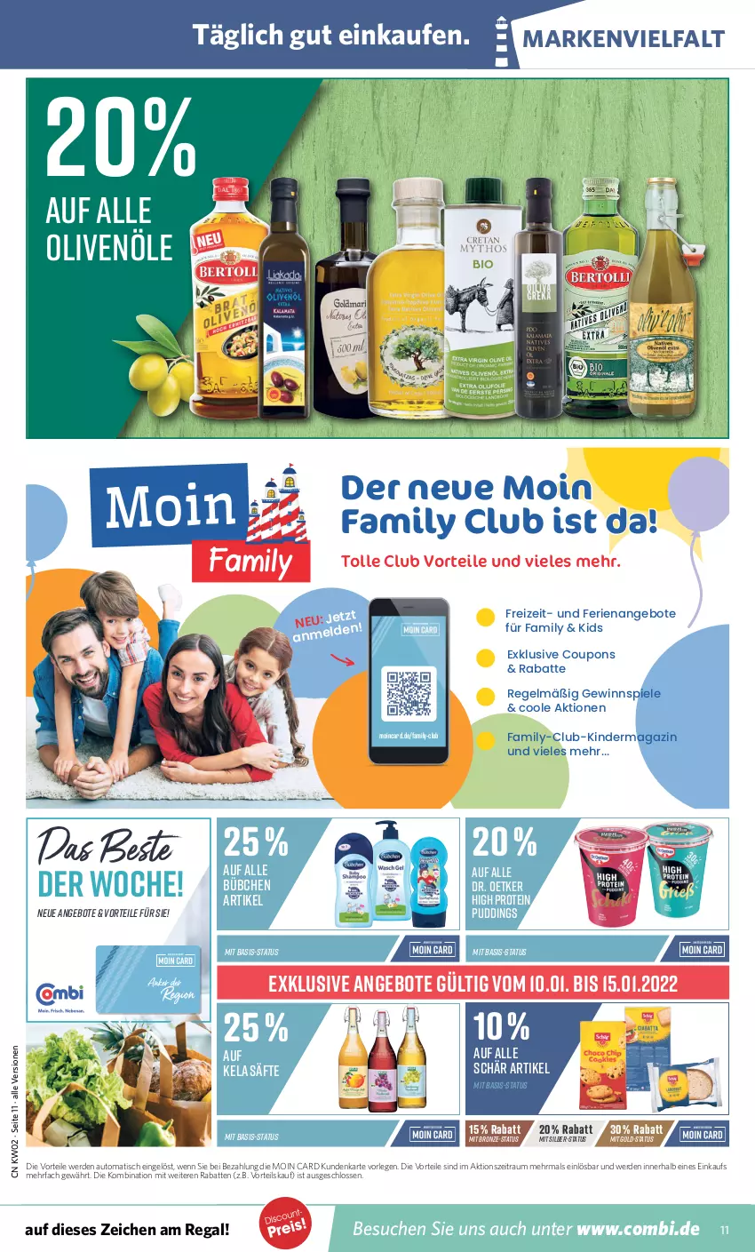 Aktueller Prospekt Combi - Prospekte - von 10.01 bis 15.01.2022 - strona 11 - produkty: angebot, angebote, auto, bübchen, coupon, coupons, Dr. Oetker, erde, gewinnspiel, Kinder, magazin, olive, oliven, olivenöl, pudding, regal, säfte, Spiele, Ti, tisch