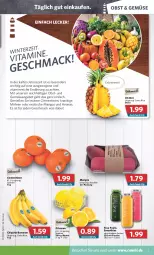 Gazetka promocyjna Combi - Prospekte - Gazetka - ważna od 15.01 do 15.01.2022 - strona 3 - produkty: ananas, angebot, banane, bananen, beutel, chiquita, clementinen, flasche, mac, mango, mangos, möhren, obst, smoothie, smoothies, sweet ananas, Ti, tisch, true fruits, und gemüse, vita, zitrone, zitronen