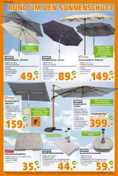 Gazetka promocyjna  - Prospekt für Globus Baumarkt  Achern - Gazetka - ważna od 23.07 do 23.07.2022 - strona 6 - produkty: ampelschirm, Bank, edelstahl, eis, ente, gsw, latte, LG, reis, Ria, Schere, schirmständer, schrauben, schutzhülle, sonnenschirm, sonnenschutz, Technic, Ti, tragegriff, uv-schutz, ZTE