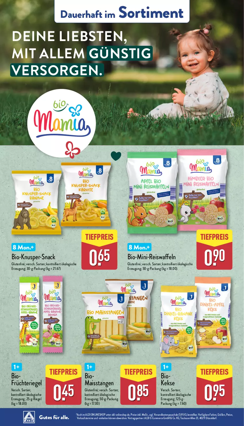 Aktueller Prospekt Aldi Nord - Von Montag - von 10.03 bis 15.03.2025 - strona 38 - produkty: aldi, auer, bio, eis, eiswaffeln, früchte, keks, kekse, mais, ndk, reis, Reiswaffeln, riegel, Schal, Schale, snack, Ti, tiefpreis, trolli, waffeln