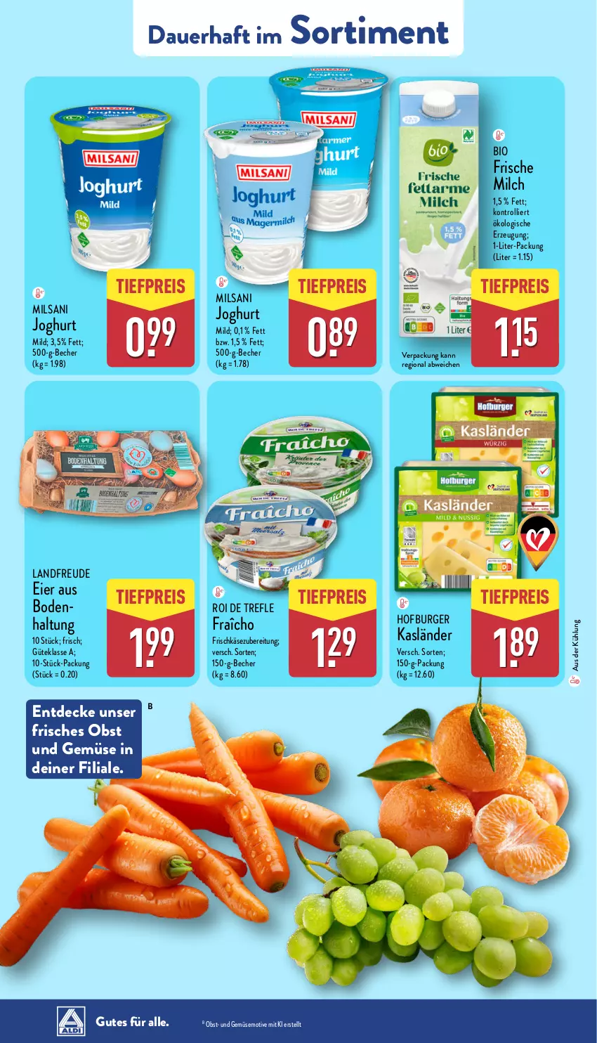 Aktueller Prospekt Aldi Nord - Von Montag - von 10.03 bis 15.03.2025 - strona 40 - produkty: auer, Becher, bio, burger, decke, eier, eis, frische milch, frischkäse, frischkäsezubereitung, joghur, joghurt, joghurt mild, Käse, milch, obst, Obst und Gemüse, reis, Ti, tiefpreis, trolli, und gemüse