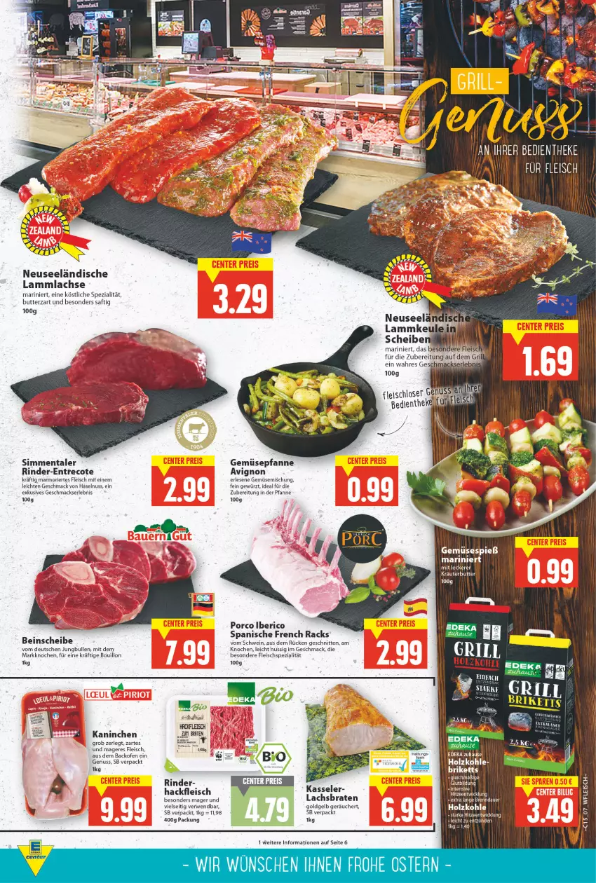 Aktueller Prospekt E Center - Angebote der Woche - von 11.04 bis 16.04.2022 - strona 7 - produkty: backofen, braten, butter, eis, fleisch, gewürz, hackfleisch, jungbullen, kasseler, lachs, Lachsbraten, lamm, lammlachse, mac, nuss, Ofen, pfanne, rind, rinder, rwe, saft, schnitten, schwein, sim, Spezi, Ti, wein