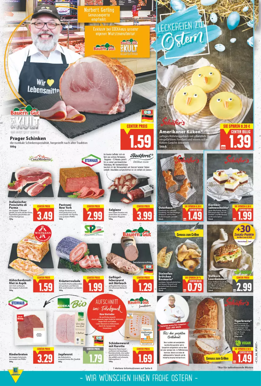 Aktueller Prospekt E Center - Angebote der Woche - von 11.04 bis 16.04.2022 - strona 8 - produkty: arla, Astra, aufschnitt, bio, braten, brot, brötchen, Brühwurst, chili, cin, eier, eierlikör, eis, elle, ente, filet, fleisch, fleischwurst, Geflügel, gin, grill, hähnchenbrust, jagdwurst, karotten, kartoffel, korn, kräuter, kräutern, krone, leberwurst, leerdammer, LG, likör, Loewe, mac, Mantel, mit paprika, Mode, nuss, Ofen, paprika, parmigiano, parmigiano reggiano, pastete, pastrami, pfeffer, prosciutto, quark, reggiano, reis, rind, rinder, rinderbraten, rosmarin, saft, sahne, salami, salz, schinken, schinkenwurst, schnitten, Spezi, steinhaus, steinofen, tee, Ti, tisch, wein, weinbrand, Weizenbrot, wurst, Yo, zucker