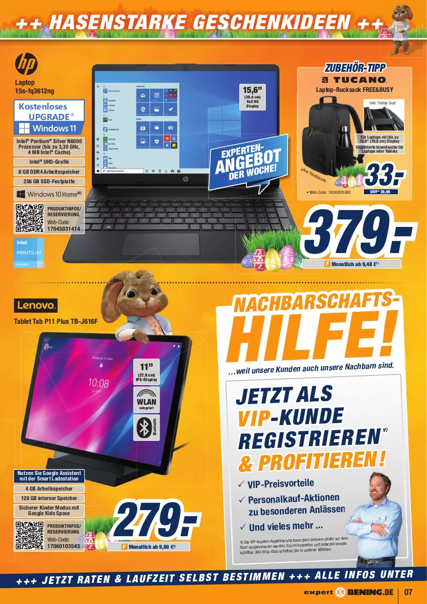 Aktueller Prospekt Expert Aurich - Prospekte - von 01.04 bis 07.04.2022 - strona 7 - produkty: eis, erde, festplatte, Intel, ips-display, Kinder, Laptop, latte, Pentium, Persona, preisvorteil, reis, rucksack, sac, ssd, tablet, Tablets, Tasche, Ti, trolley, uhd