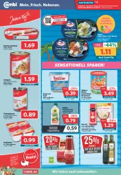 Gazetka promocyjna Combi - Prospekte - Gazetka - ważna od 22.07 do 22.07.2023 - strona 14 - produkty: angebot, angebote, apfel, auer, Bau, Becher, bockwurst, Campo Verde, champignon, champignons, Dicke Sauerländer Bockwurst, eintöpfe, eis, erde, essig, filet, filets, flasche, hering, Herings, heringsfilets, Kühne, lebensmittel, Mett, metten, oryza, reis, ring, schnitten, senf, Ti, wurst, ZTE