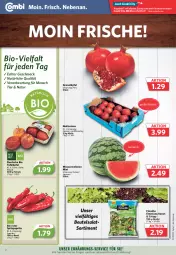 Gazetka promocyjna Combi - Prospekte - Gazetka - ważna od 22.07 do 22.07.2023 - strona 2 - produkty: angebot, angebote, beutel, bio, eis, fleisch, florette, früchte, grana, Granatäpfel, lebensmittel, mac, melone, melonen, natur, Nektar, nektarinen, paprika, Rana, salat, Schal, Schale, Spitzpaprika, tafeläpfel, Ti, wasser, wassermelone, wassermelonen