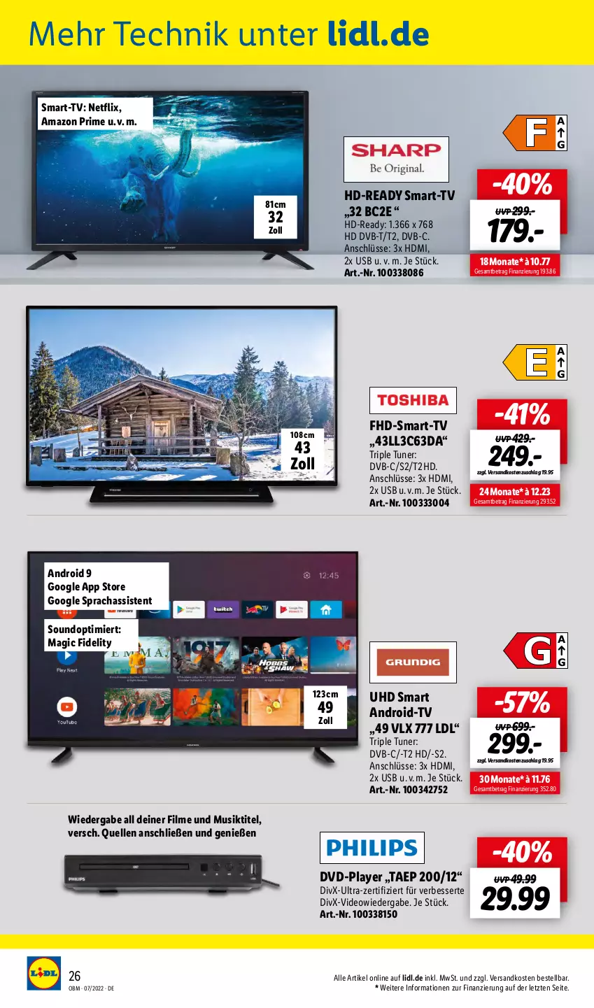 Aktueller Prospekt Lidl - Aktuelle Onlineshop-Highlights - von 01.07 bis 31.07.2022 - strona 26 - produkty: deo, dvb, DVB-T, dvd, elle, HDMI, ndk, netflix, Ti, tuner, uhd, usb, ZTE