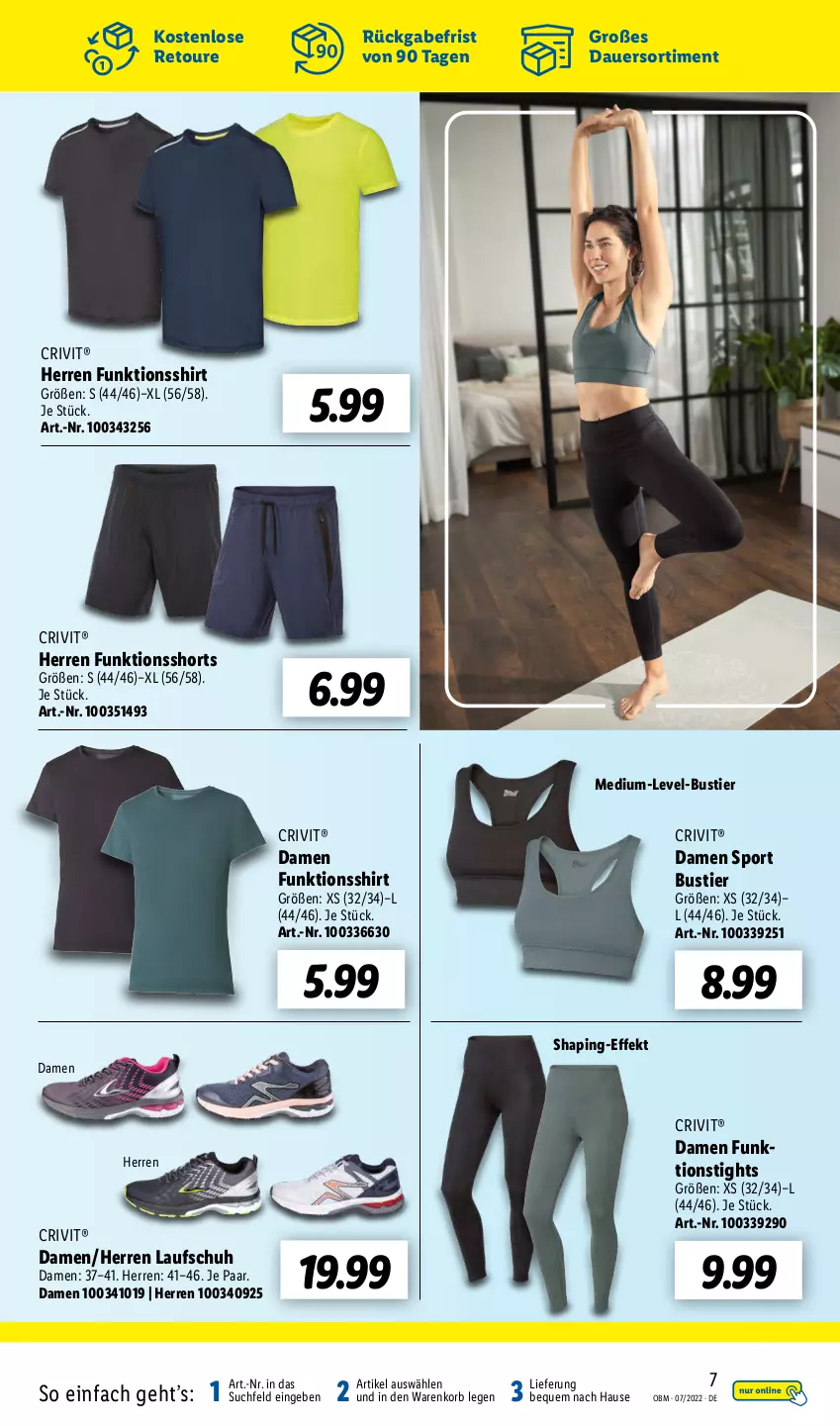 Aktueller Prospekt Lidl - Aktuelle Onlineshop-Highlights - von 01.07 bis 31.07.2022 - strona 7 - produkty: auer, crivit, funktionsshirt, korb, shirt, shorts, Sport, Stier, Ti