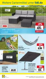Gazetka promocyjna Lidl - Aktuelle Onlineshop-Highlights - Gazetka - ważna od 31.07 do 31.07.2022 - strona 32 - produkty: ampelschirm, apfel, aufbewahrungstasche, Garten, gartenmöbel, hängematte, hocker, LG, möbel, natur, ndk, Ria, Seitenmarkise, Sofa, Tasche, Ti, tisch, ZTE