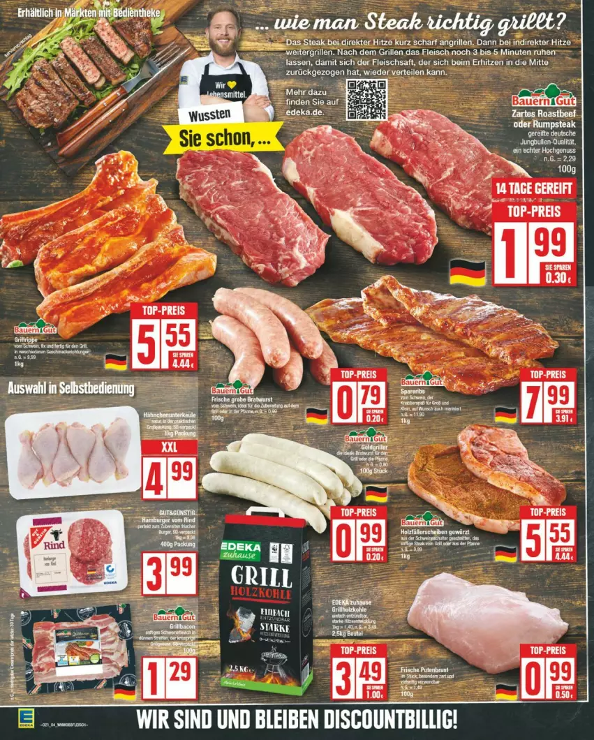 Aktueller Prospekt Edeka - Prospekte - von 20.05 bis 25.05.2024 - strona 4 - produkty: auer, Bau, Bauer, beef, deka, eis, fleisch, grill, oder rumpsteak, roastbeef, rum, rumpsteak, saft, steak