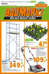 Gazetka promocyjna  - Prospekt für Globus Baumarkt  Achern - Gazetka - ważna od 12.03 do 12.03.2022 - strona 1 - produkty: asti, ball, Bau, Blüte, Brei, Elektro, korb, pflanze, pflanzen, rwe, Stier, Ti, Tiere, werkzeug