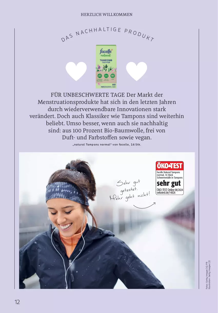 Aktueller Prospekt Rossmann - Prospekte - von 06.01 bis 31.01.2025 - strona 12 - produkty: Bau, baumwolle, bio, bio-baumwolle, elle, Facelle, natur, natura, rwe, Tampon, tampons, Ti, wolle, ZTE