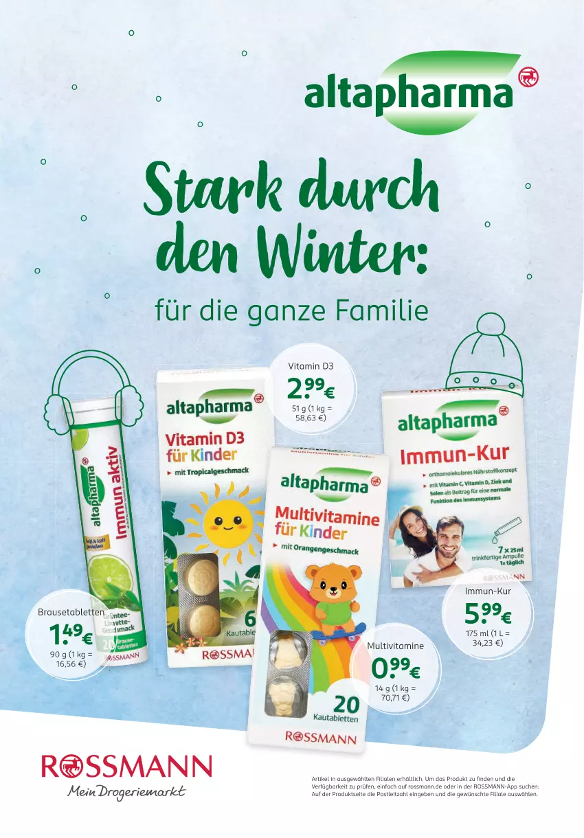 Aktueller Prospekt Rossmann - Prospekte - von 06.01 bis 31.01.2025 - strona 7 - produkty: Altapharma, brause, Brausetabletten, Kinder, leitz, LG, mac, orange, orangen, Orthomol, tablet, tablett, Tablette, tee, Ti, vita, Vitamin D, Vitamine