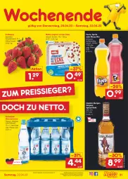 Gazetka promocyjna Netto Marken-Discount - Filial-Angebote - Gazetka - ważna od 22.04 do 22.04.2023 - strona 31 - produkty: Alwa, angebot, beere, beeren, bestpreis, Cap, captain morgan, eis, erdbeere, erdbeeren, fanta, gin, joghur, joghurt, joghurt mit der ecke, Mezzo Mix, mineralwasser, Müller, natur, original spiced gold, reis, rel, Schal, Schale, Spreequell, sprite, Ti, wasser, ZTE