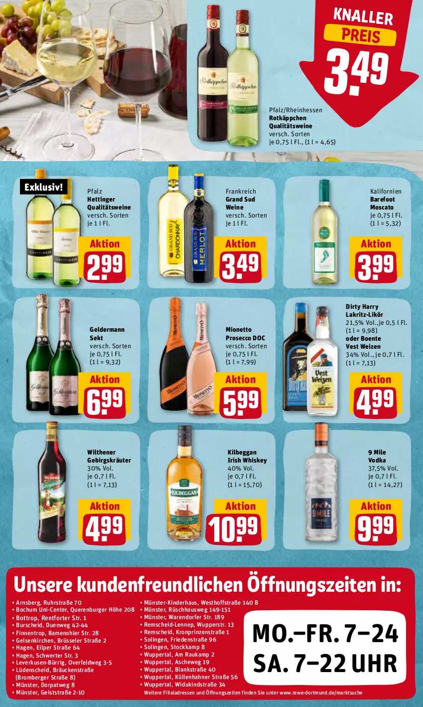 Aktueller Prospekt Rewe - REWE Ihr Kaufpark - von 13.06 bis 18.06.2022 - strona 17 - produkty: Berger, burger, ecco, eis, ente, geldermann, grand sud, irish whiskey, kilbeggan, Kinder, kräuter, Lakritz, likör, mionetto, prosecco, qualitätswein, qualitätsweine, reis, rotkäppchen, sekt, Ti, uhr, vodka, wein, weine, whiskey, wilthener