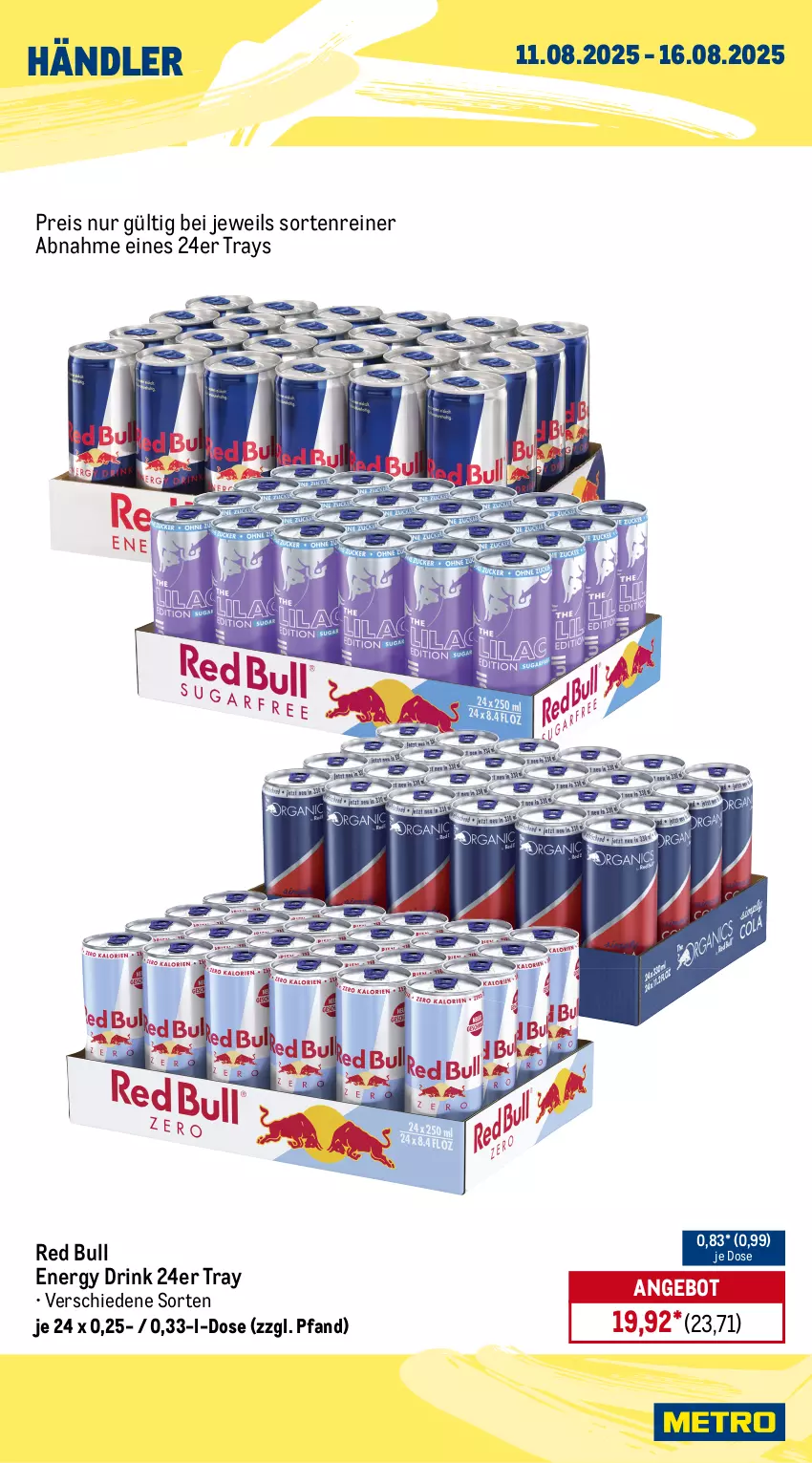 Aktueller Prospekt Metro - Wochen-Angebote Händler - von 11.08 bis 16.08.2025 - strona 4 - produkty: angebot, bier, doppelkorn, drink, eis, energy drink, erdinger, flasche, getränk, getränke, korn, Metro, metro gastro, Palette, Paula, paulaner, pils, red bull, reis, Spezi, Ti, tiefpreis