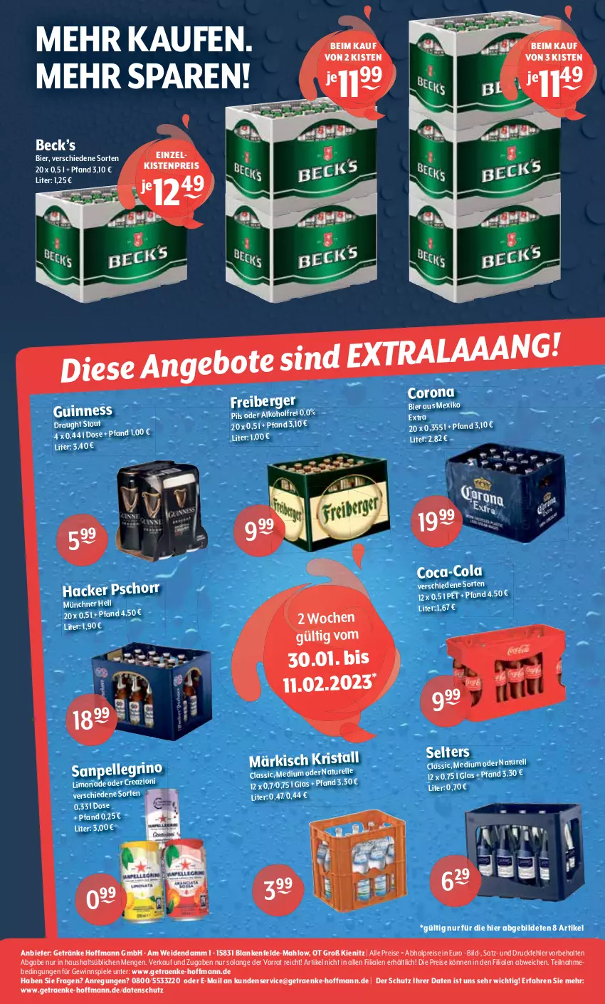 Aktueller Prospekt Getraenke Hoffmann - Prospekte - von 30.01 bis 04.02.2023 - strona 8 - produkty: abholpreise, angebot, angebote, bier, corona, eis, elle, getränk, getränke, gewinnspiel, limo, limonade, natur, pils, reis, rel, Selters, Spiele, Ti