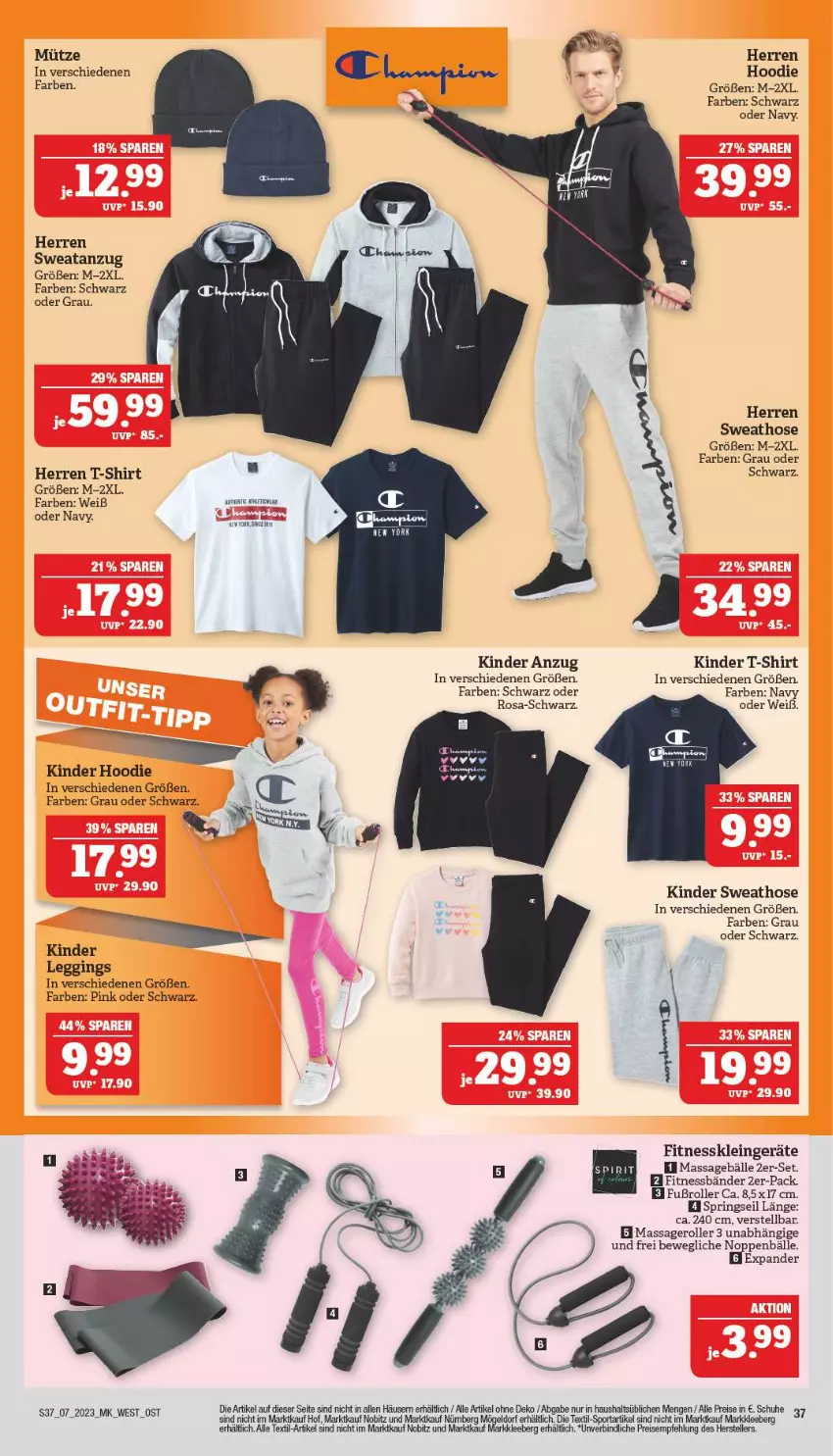 Aktueller Prospekt Marktkauf - Prospekt - von 12.02 bis 18.02.2023 - strona 37 - produkty: Anzug, eis, elle, gin, hose, Kinder, leggings, Mütze, reis, ring, Roller, schuhe, shirt, Sport, Sweathose, T-Shirt, teller, Ti