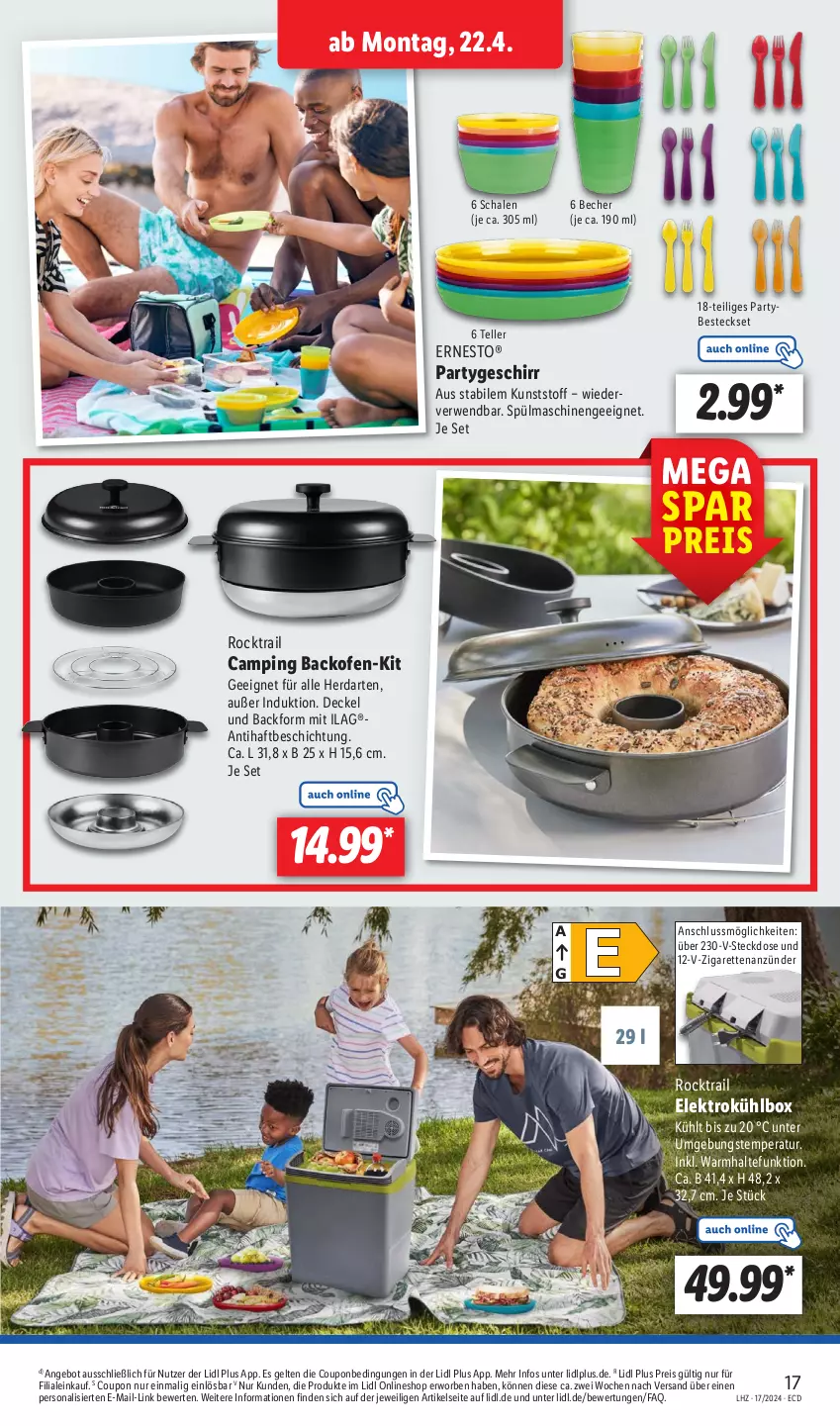 Aktueller Prospekt Lidl - Aktionsprospekt - von 22.04 bis 27.04.2024 - strona 21 - produkty: angebot, anzünder, Backform, backofen, Becher, besteck, besteckset, coupon, decke, Deckel, eis, Elektro, elle, ernesto, geschirr, herdarten, ilag, kühlbox, Ofen, Persona, reis, rwe, Schal, Schale, spülmaschinen, steckdose, teller, Ti