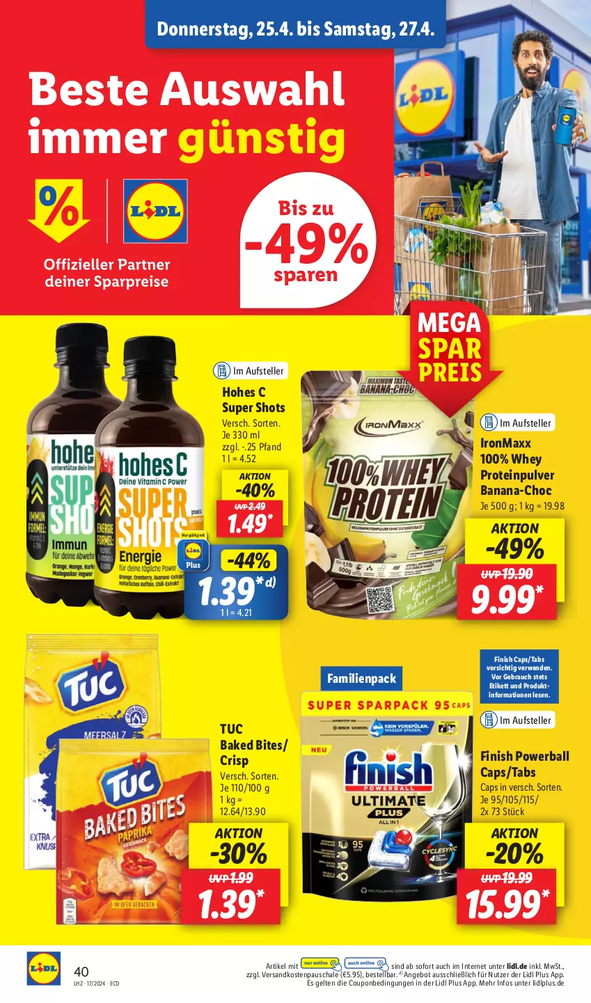 Aktueller Prospekt Lidl - Aktionsprospekt - von 22.04 bis 27.04.2024 - strona 50 - produkty: angebot, ball, bites, Cap, coupon, eis, elle, Finish, Hohes C, ndk, powerball, Rauch, reis, rwe, Schal, Schale, teller, Ti, tuc