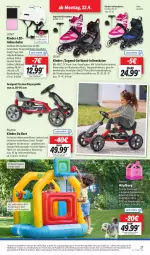 Gazetka promocyjna Lidl - Aktionsprospekt - Gazetka - ważna od 27.04 do 27.04.2024 - strona 25 - produkty: angebot, ball, coupon, crivit, eis, elle, ente, Hüpfburg, Kinder, korb, Kugel, leds, LG, Persona, reis, ring, rücklicht, sattel, Schal, Schale, Schütze, Ti, Tiere, topper, ZTE