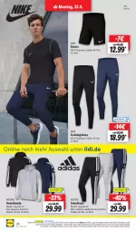 Gazetka promocyjna Lidl - Aktionsprospekt - Gazetka - ważna od 27.04 do 27.04.2024 - strona 28 - produkty: Adidas, angebot, dell, eis, elle, hose, Mode, ndk, Nike, quad, reis, Schal, Schale, shorts, Sweathose, Tasche, taschen, Ti, Trainingshose, ZTE