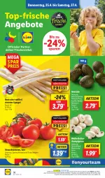 Gazetka promocyjna Lidl - Aktionsprospekt - Gazetka - ważna od 27.04 do 27.04.2024 - strona 48 - produkty: angebot, angebote, avocado, champignon, champignons, coupon, eis, LG, ndk, Rauch, reis, Schal, Schale, spargel, strauchtomaten, Ti, tomate, tomaten