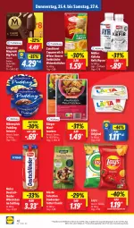 Gazetka promocyjna Lidl - Aktionsprospekt - Gazetka - ważna od 27.04 do 27.04.2024 - strona 52 - produkty: aktionspreis, alesto, angebot, Ayran, brötchen, coppenrath, coupon, eis, ente, gin, Goldstücke, Kefir, langnese, lätta, magnum, meica, mövenpick, Müller, preisvorteil, pudding, reis, Tasche, taschen, Ti, weizenbrötchen, würstchen, ZTE