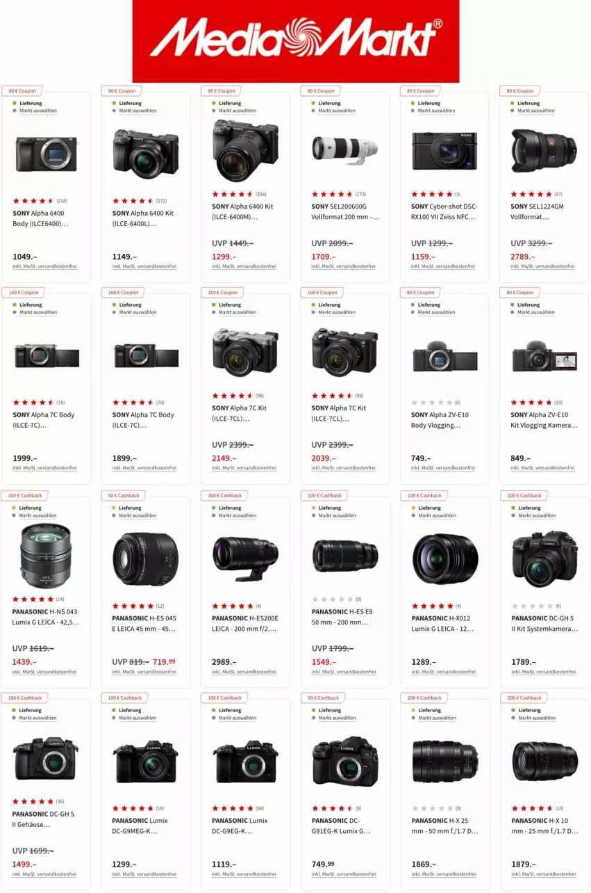 Aktueller Prospekt Media Markt - Prospekte - von 19.07 bis 03.08.2022 - strona 3 - produkty: body, eis, gin, kamera, Leica, lumix, panasonic, sony, systemkamera