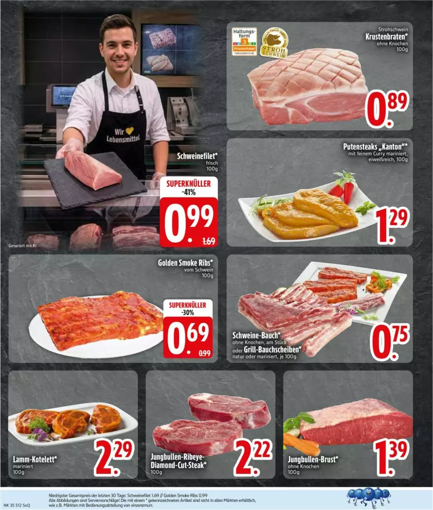 Aktueller Prospekt Edeka - Prospekte - von 24.08 bis 29.08.2026 - strona 14 - produkty: Abtei, braten, eis, jungbullen, kotelett, krustenbraten, lamm, natur, reis, rum, schwein, schweine, steak, Ti, wein, weine, ZTE