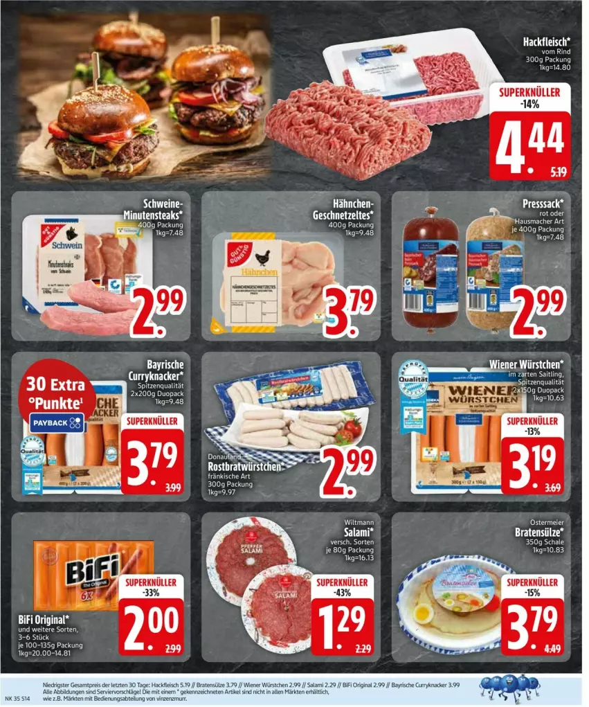Aktueller Prospekt Edeka - Prospekte - von 24.08 bis 29.08.2026 - strona 16 - produkty: Abtei, bifi, braten, eier, eis, fleisch, gin, hackfleisch, Hausmacher, HP, mac, reis, Schal, Schale, schwein, schweine, spitzenqualität, Ti, wein, weine, wiener, ZTE