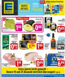 Gazetka promocyjna Edeka - Prospekte - Gazetka - ważna od 29.08 do 29.08.2026 - strona 3 - produkty: avocado, Becher, beutel, braten, deka, eis, elle, flasche, jack daniel, jack daniel's, katzennahrung, leberkäs, mac, milch, mövenpick, mövenpick eis, oettinger, pute, Schal, Schale, schnitzel, sheba, tafeltrauben, tennessee whiskey, Ti, trauben, whiskey