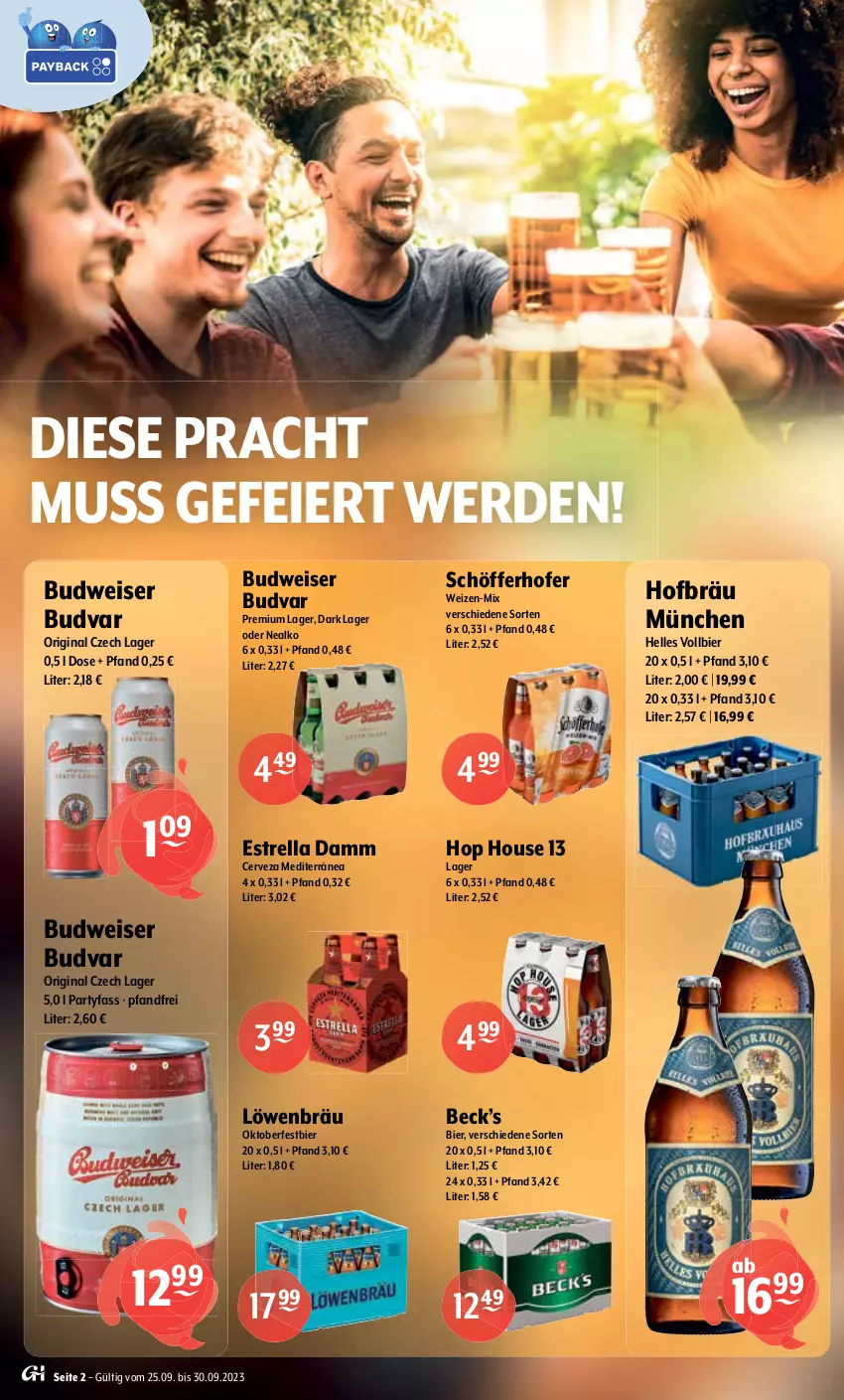 Aktueller Prospekt Getraenke Hoffmann - Prospekte - von 25.09 bis 30.09.2023 - strona 2 - produkty: Absolut Vodka, alkohol, Alwa, apfel, apfelwein, beere, bier, Blüte, budweiser, cola, eier, eis, elle, erdbeere, erde, Estrella Damm, gewürz, gin, holunder, holunderblüte, honig, krombache, krombacher, malz, mandel, mineralwasser, monster, Monster Energy, nacho, nacho cheese, natur, natürliches mineralwasser, orange, orangina, rel, Ria, schöfferhofer, schweppes, sekt, Sierra, sierra tequila, Skateboard, Spezi, Staatl. Fachingen, tequila, Ti, vita, Vita C, vitamalz, vodka, volvic, wasser, wein, weine